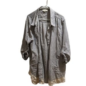 2X umgee 3/4 sleeve button up top